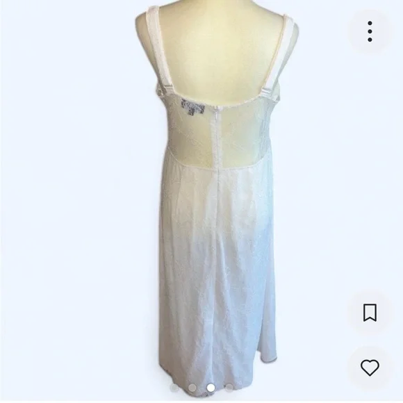 White lace midi dress with adjustable straps and zipper back Size XL - Picture 3 of 4